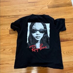 Ray-Ban Black T-Shirt with Red Logo and Graphic